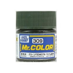 画像1: 旧価格 GSIクレオス (C309) Mr.カラー (グリーンFS34079) 半光沢   