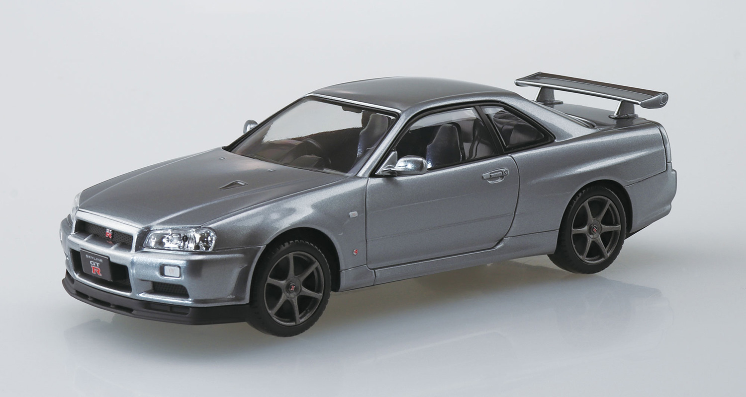 画像: アオシマ (11-E) ニッサン R34スカイライン GT-R ニュル (スパークリングシルバー) ザ・スナップキット     